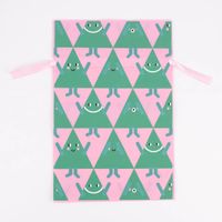 Rico Design Geschenktasche Tannenbäume rosa grün 30x45cm