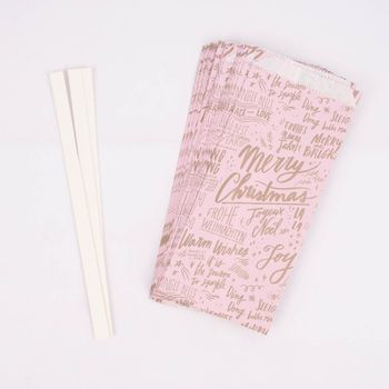 Rico Design Sterne Papiertüten Set rosa goldfarbig 24 Tüten