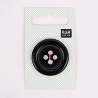 Rico Design Knopf 4-Loch einfarbig schwarz 3.5cm