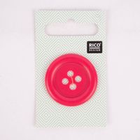 Rico Design Knopf 4-Loch einfarbig rot 3.4cm