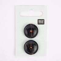 Rico Design Knöpfe 2-Loch schwarz 2cm 2 Stück