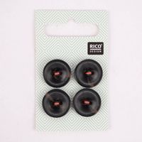 Rico Design Knöpfe 2-Loch schwarz 1.5cm 4 Stück