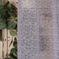 Ösengardine Allover fein geblümt grau weiß 140x260cm