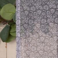 Ösengardine Allover fein geblümt grau weiß 140x260cm
