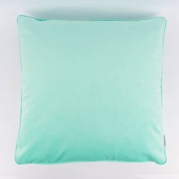 SCHÖNER LEBEN. Samtkissen mit Keder mint 70x70cm