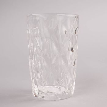 Trinkglas Diamantmuster geprägt Glas farblos 13x8cm