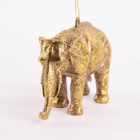 Dekohänger Elefant Kunststoff goldfarbig 12x4x7cm