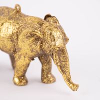 Dekohänger Elefant Kunststoff goldfarbig 12x4x7cm