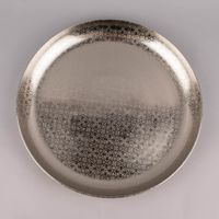 Tablett Oriental Ornamentmuster Metall silberfarbig verschiedene Größen