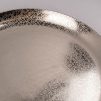 Tablett Oriental Ornamentmuster Metall silberfarbig verschiedene Größen