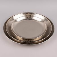 Tablett Oriental Ornamentmuster Metall silberfarbig verschiedene Größen