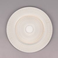 Platzteller Kunststoff Rillen weiß goldfarbig 33cm