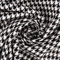 Bekleidungsstoff Viskose Pied de Poule Hahnentritt kleweiß schwarz 1.4