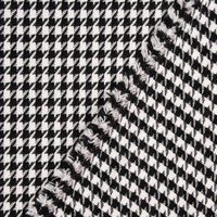 Bekleidungsstoff Viskose Pied de Poule Hahnentritt kleweiß schwarz 1.4