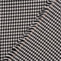Bekleidungsstoff Viskose Pied de Poule Hahnentritt mini weiß schwarz 1