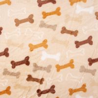 Wellness Fleece Knochen beige braun weiß 1.5m Breite