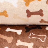 Wellness Fleece Knochen beige braun weiß 1.5m Breite