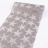 Deko Tischband Sterne metallic grau silberfarbig 28x250cm