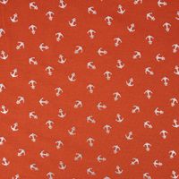 Baumwolljersey Jersey Foliendruck Anker rost silberfarbig 1.55m Breite