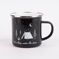 Sass & Belle Emaille Tasse Let's sleep under the stars schwarz weiß 300ml