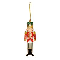 Deko Hänger Nussknacker Metall bunt goldfarbig 10x3cm
