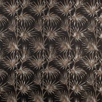 Dekostoff Jacquard Palmenblätter schwarz beige 137cm Breite
