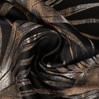 Dekostoff Jacquard Palmenblätter schwarz beige 137cm Breite