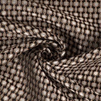 Dekostoff Jacquard Grafikdessin abstrakt schwarz beige 137cm Breite