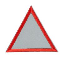 Prym Applikation Reflex selbstklebend aufbügelbar Warnschild grau rot 7x6cm