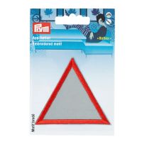 Prym Applikation Reflex selbstklebend aufbügelbar Warnschild grau rot 7x6cm