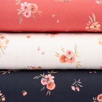 Baumwolljersey Digitaldruck Aquarell Blumen Gräser rosa grün 1.4m