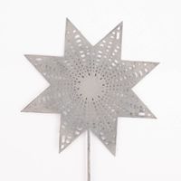 Deko Stecker Stern Metall Cut-Out Zink grau 13.5cm