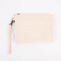 Utensilien Tasche Clutch Boho Chic Fransen creme weiß schwarz 25x18cm