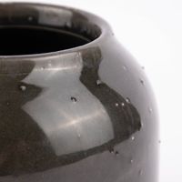 Pflanztopf rustikal Steingut glänzend anthrazit 10x14cm