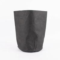 Aufbewahrungskorb klein rund Lederpapier schwarz 26x38cm
