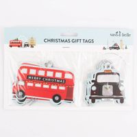 Sass & Belle Geschenkanhänger London Bus und London Taxi 12 Stück Papier bunt 2 Motive