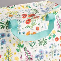 XXL Shopper Wildblumen aus recyceltem Material weiß bunt 55x48x28cm
