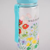 Trinkflasche Wildblumen transparent bunt 600ml