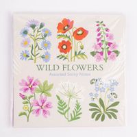Haftnotizen Set Wildblumen 6 Motive grau bunt 16x16cm