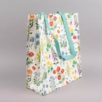 Tasche Wildblumen aus recyceltem Material weiß bunt 34x14x40cm