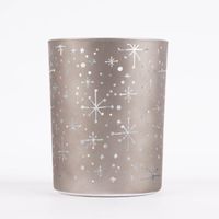 Windlicht Glas mit transparenten Details grau silberfarbig 12.5x10cm verschiedene Motive
