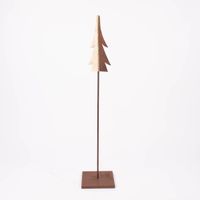 Dekoaufsteller Weihnachtsbaum Holz Metall braun natur 110x22x22cm