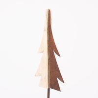 Dekoaufsteller Weihnachtsbaum Holz Metall braun natur 110x22x22cm