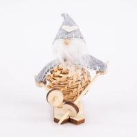 Deko Hänger Wichtel Flavio 2 Stück auf Holzski Filz Holz 8x9x3cm verschiedene Farben
