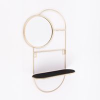 Schmuckhalter mit Spiegel Metall goldfarbig 48x29x10cm