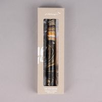 Stabkerzen Dip Dye Marble Jupiter 3 Stück schwarz grau goldfarbig 21x2cm