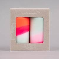 Stumpenkerzen Dip Dye Neon Peppermint Cherries 2 Stück bunt 10x5cm