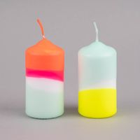 Stumpenkerzen Dip Dye Neon Rainbow Wings 2 Stück bunt 10x5cm