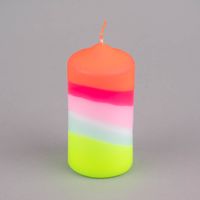 Stumpenkerze Dip Dye Neon Lollipop Lighthouse bunt 12x6cm