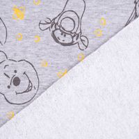 French Terry Sommersweat Winnie Puuh Tigger Ferkel grau schwarz gelb 1